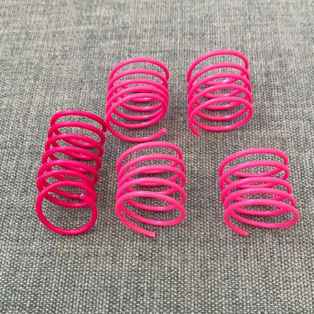 5 Gently Used Pink Cat Spring Toys